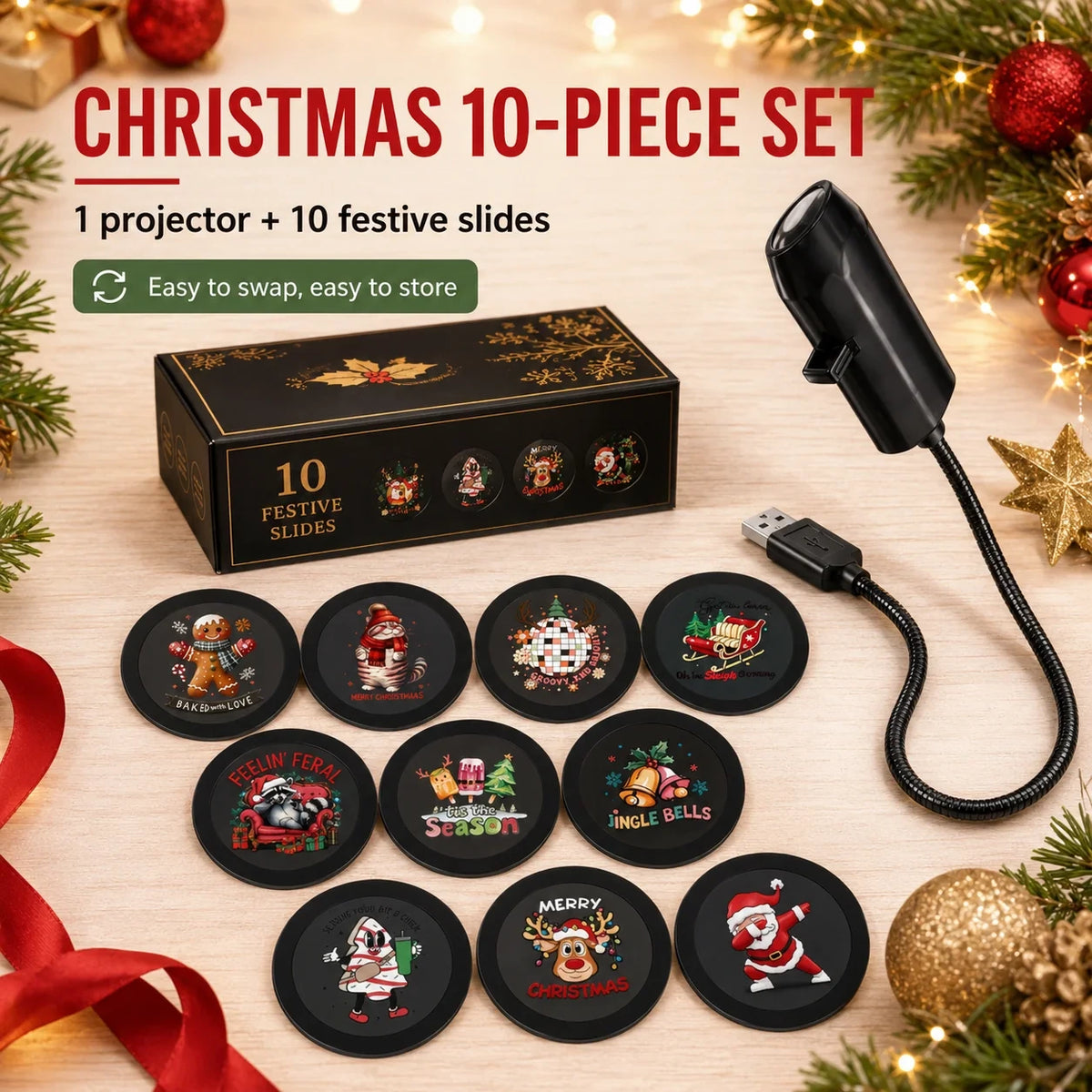 USB Halloween & Christmas Projection Light