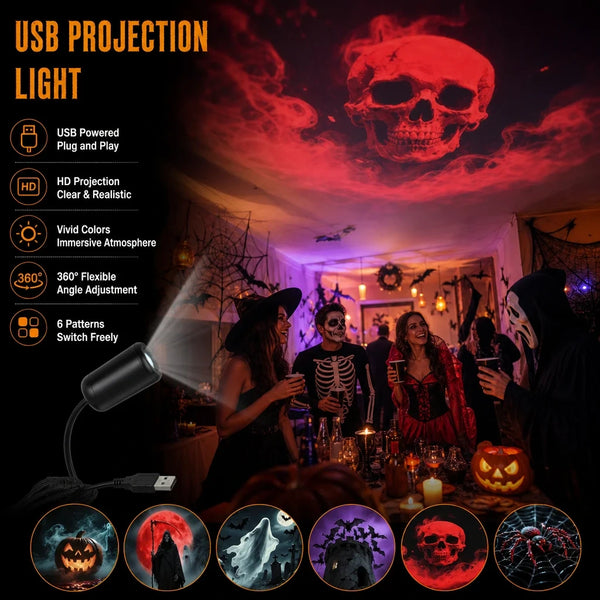 USB Halloween & Christmas Projection Light