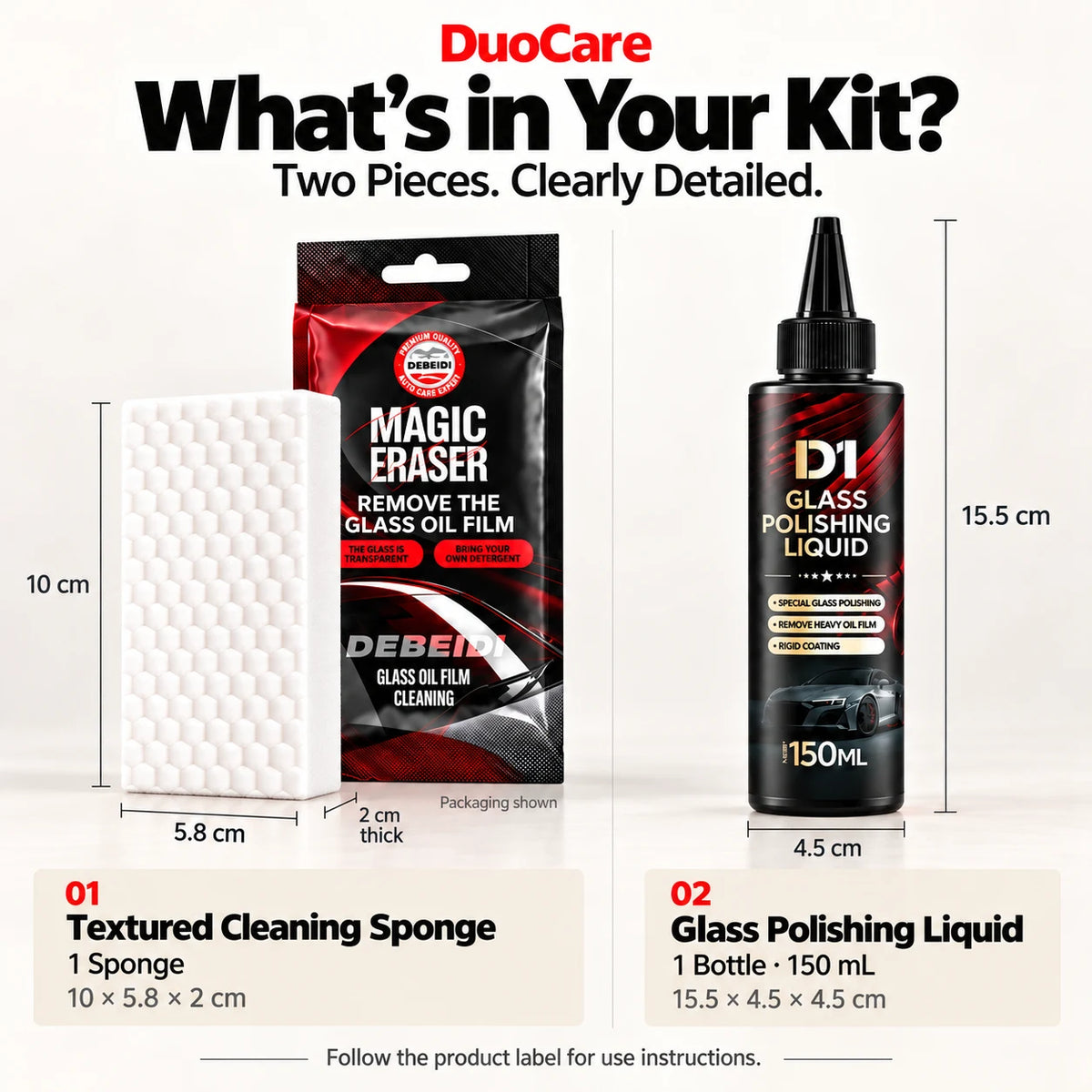 Glass Oil Film Cleaning Kit