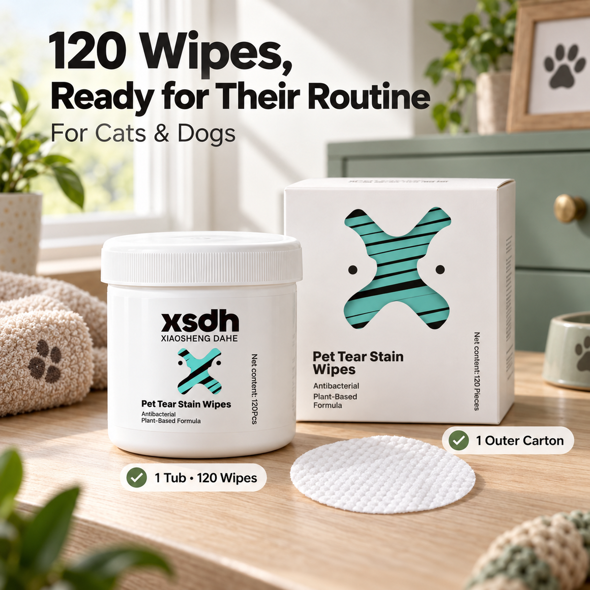 XSDH Pet Tear Stain Wipes — 7