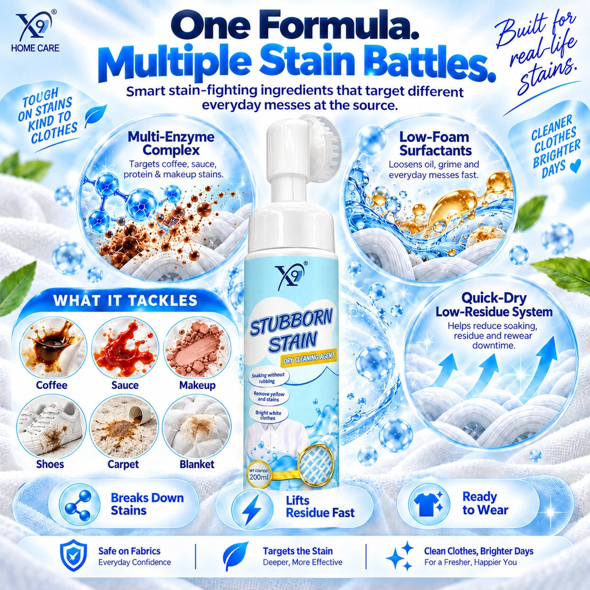 Multi-enzyme stain formula