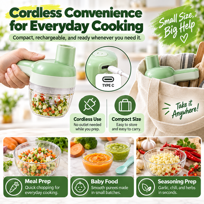 AVANLIE 4-in-1 Cordless Electric Vegetable Cutter