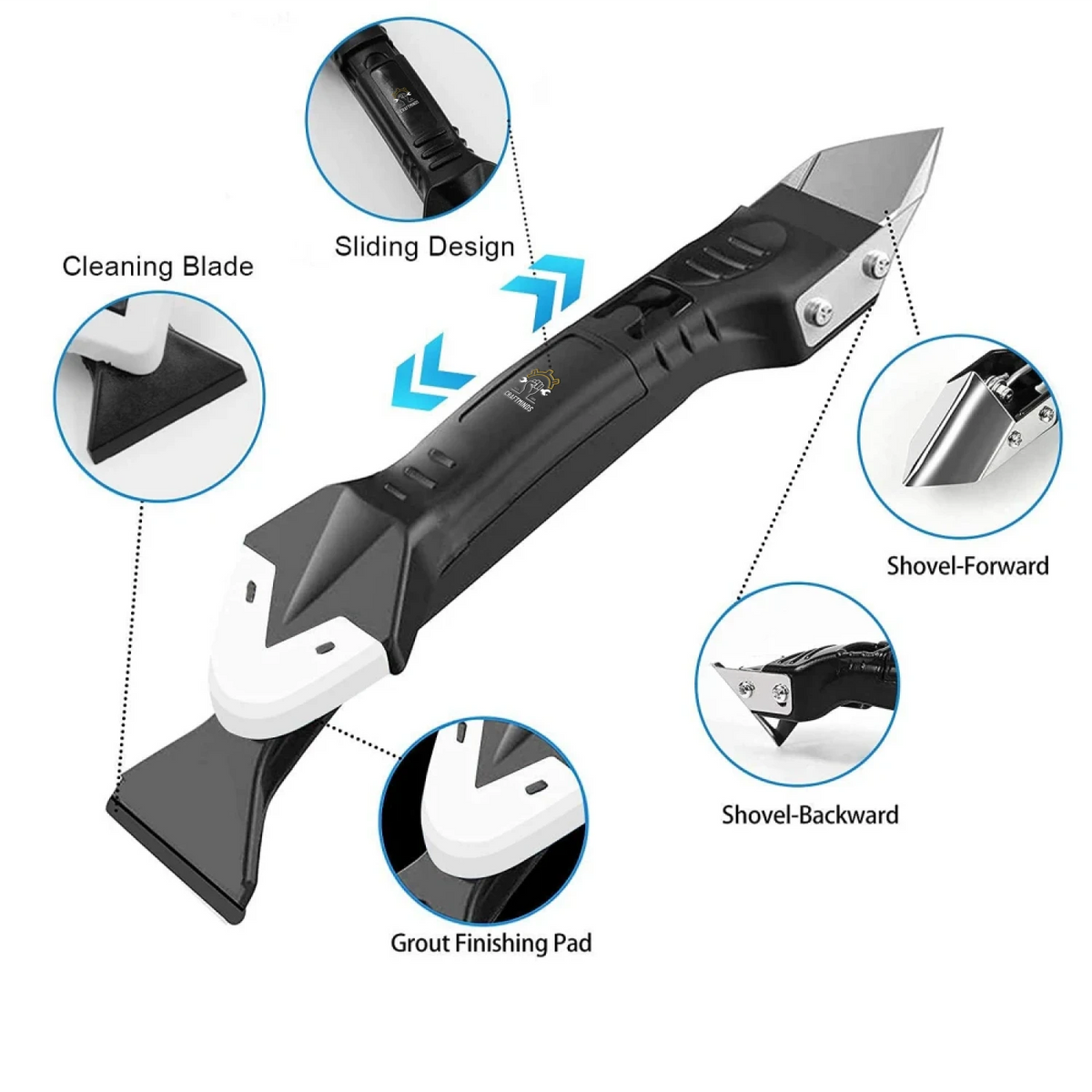 3-in-1 Metal Head Caulking Tool