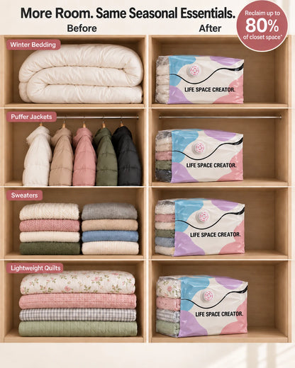 Pump-Free 3D Compression Storage Bag