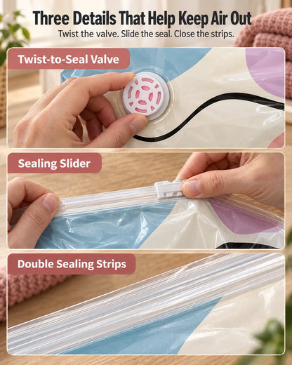 Pump-Free 3D Compression Storage Bag