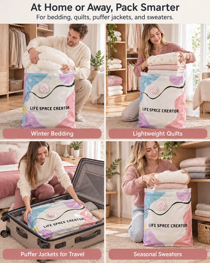 Pump-Free 3D Compression Storage Bag