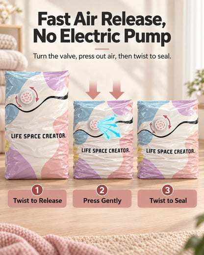Pump-Free 3D Compression Storage Bag