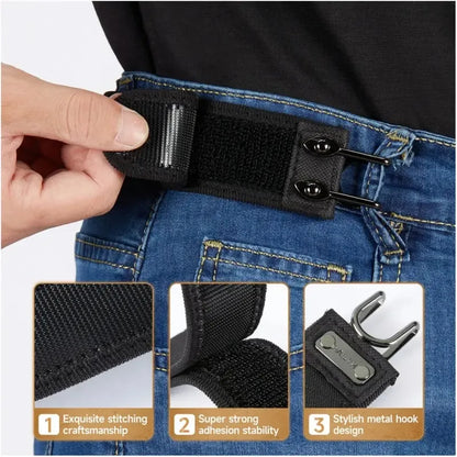 Tactical Metal Hook Elastic Belt – Black, 1 Piece