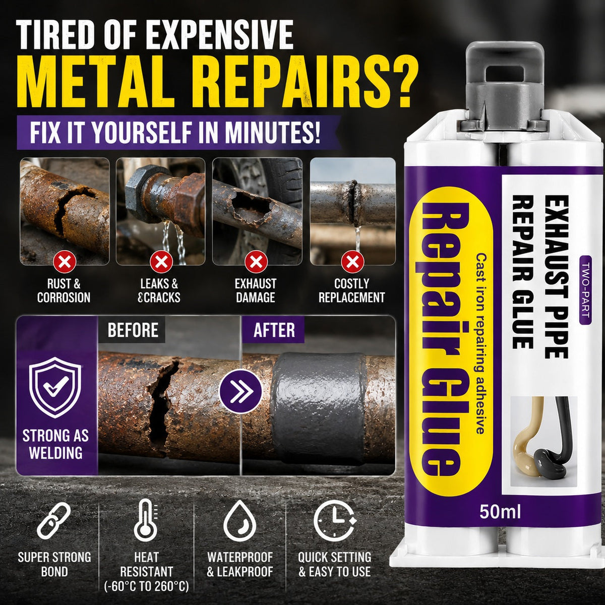 Exhaust Pipe Repair Glue
