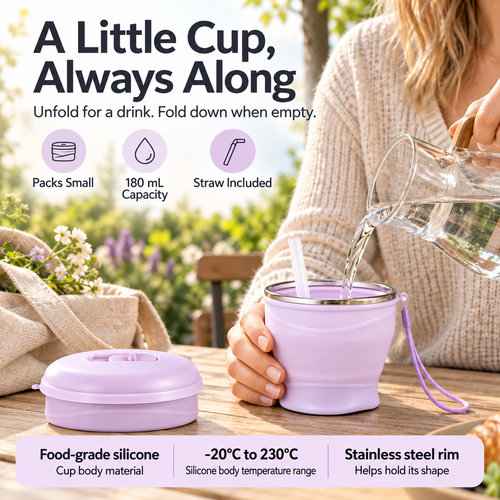 Pack-Small Collapsible Cup — 180 mL