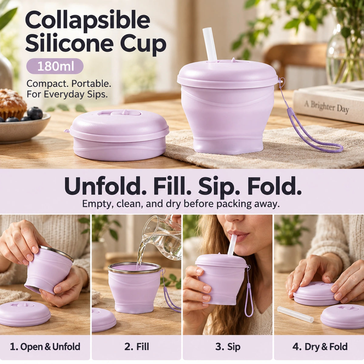 Pack-Small Collapsible Cup — 180 mL