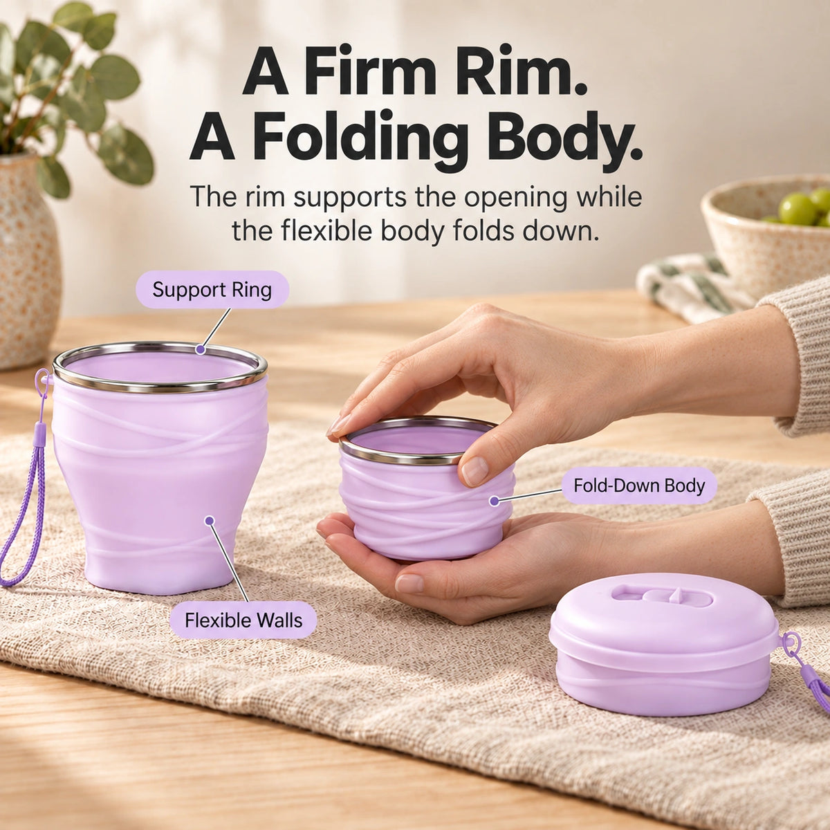Pack-Small Collapsible Cup — 180 mL