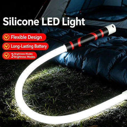 27-inch Flexible LED Work Light — Black & Red, White Light