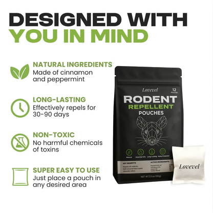 LOVEVEL Mouse Repellent Pouches — 12 × 16g
