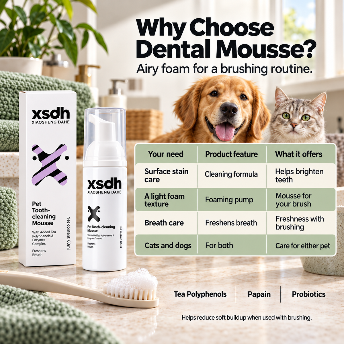 XSDH Pet Dental Mousse – 60 mL