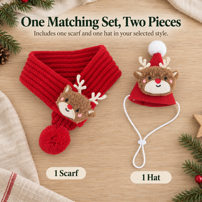 Christmas Pet Hat & Scarf Set