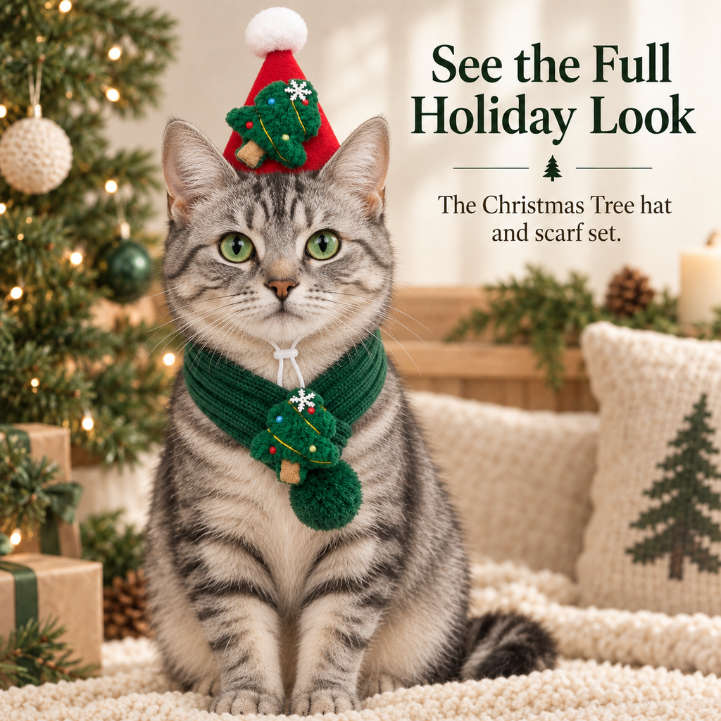 Christmas Pet Hat & Scarf Set