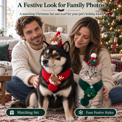 Christmas Pet Hat & Scarf Set