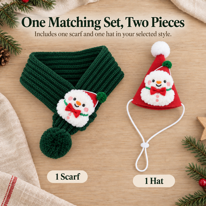 Christmas Pet Hat & Scarf Set