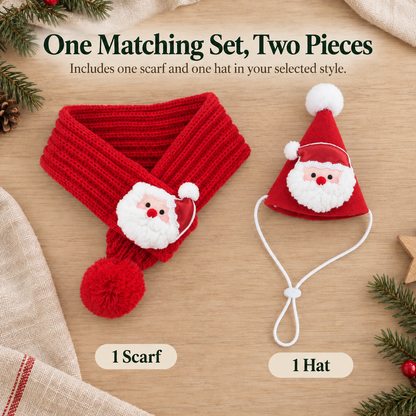 Christmas Pet Hat & Scarf Set