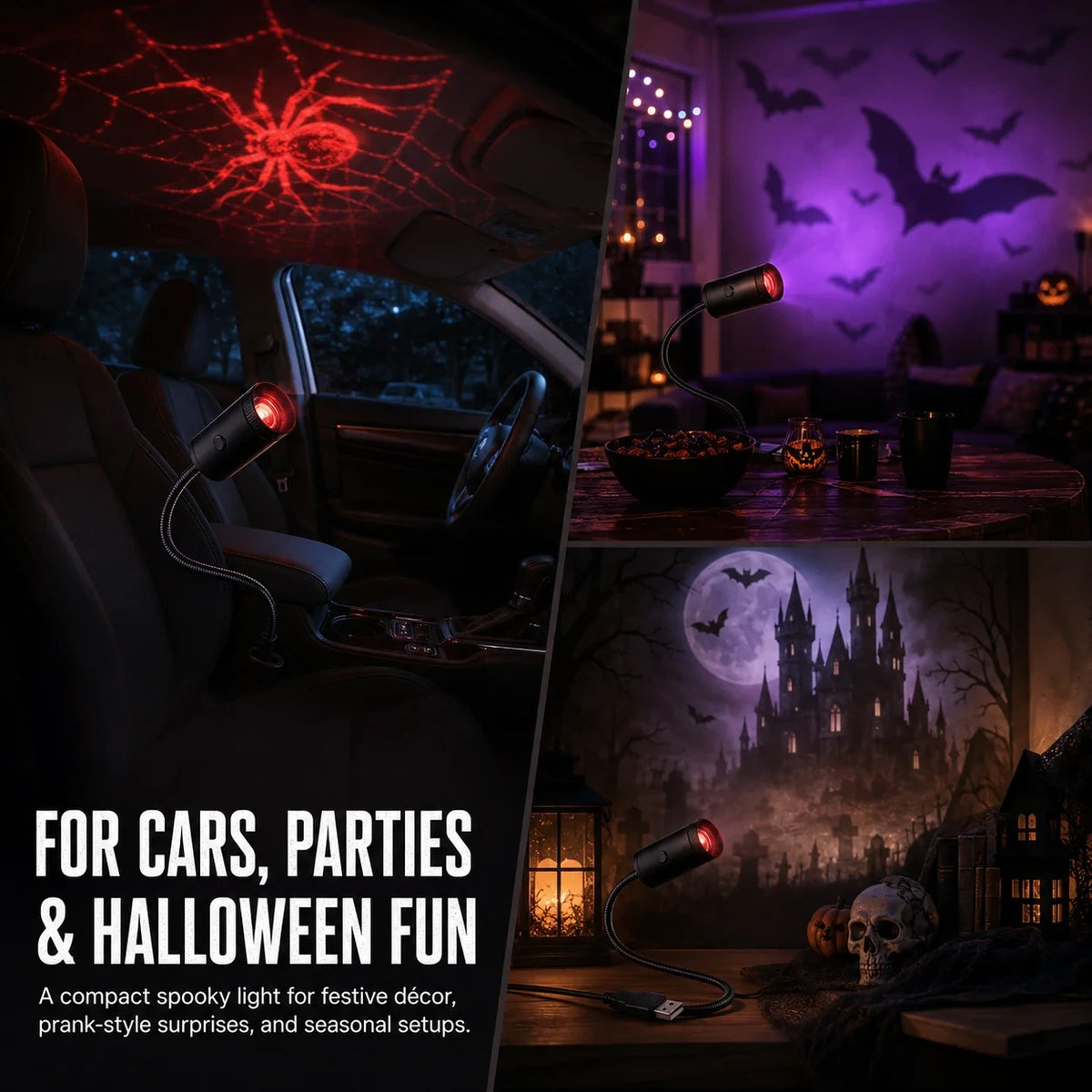 USB Halloween & Christmas Projection Light