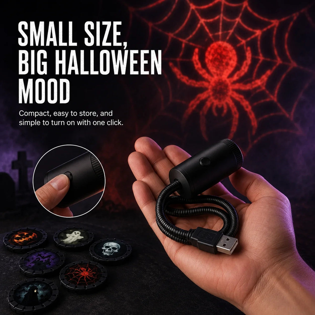 USB Halloween & Christmas Projection Light