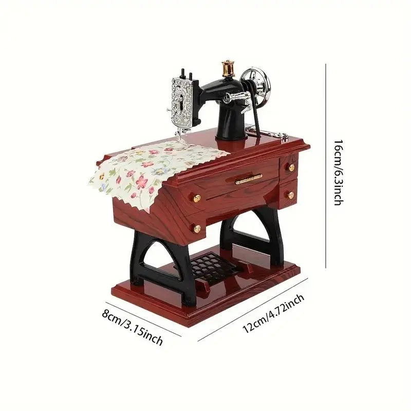 Vintage Sewing Machine Music Box