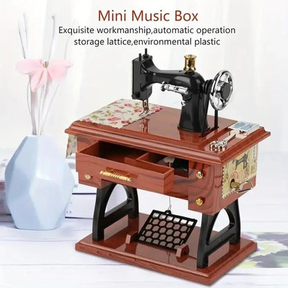 Vintage Sewing Machine Music Box