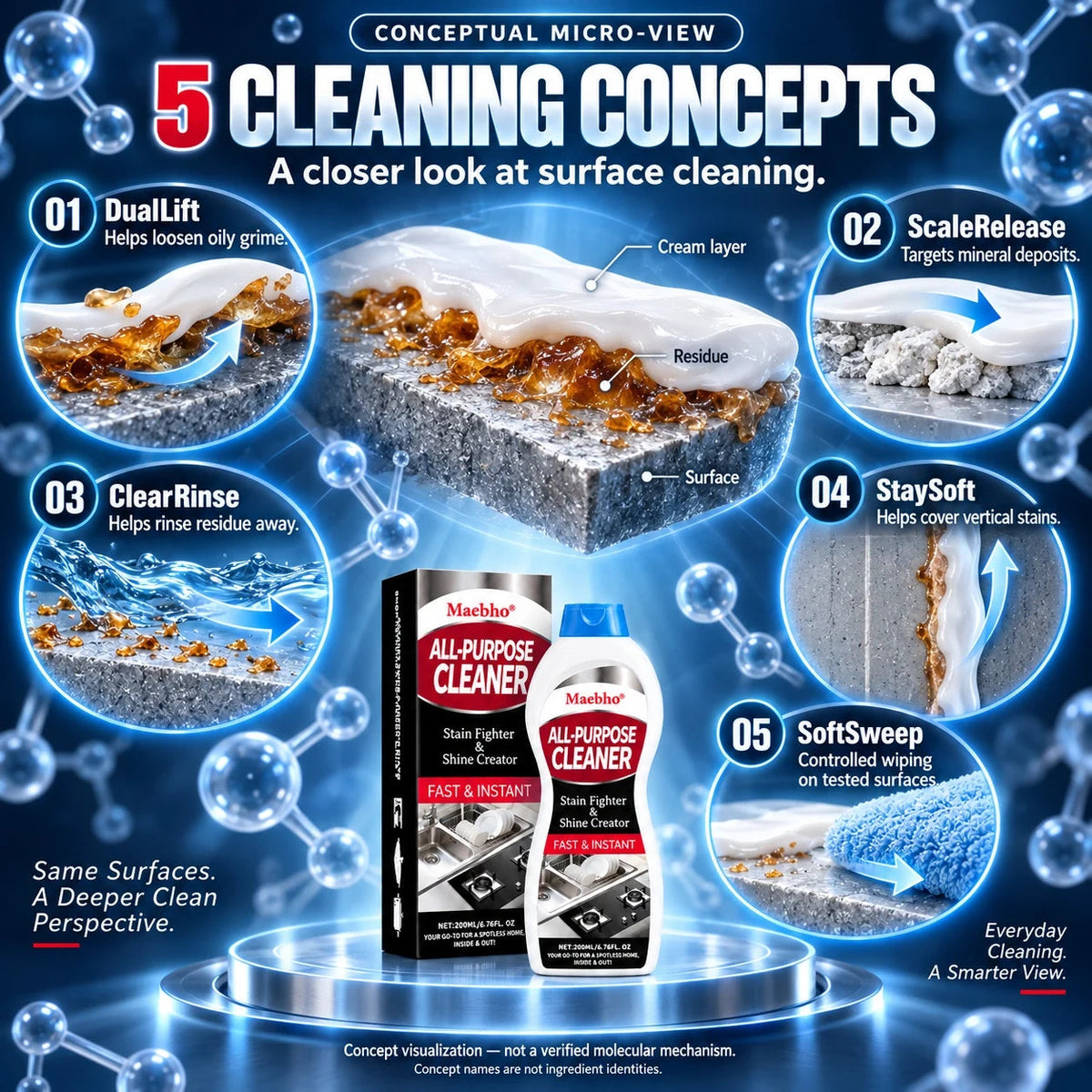 Five cleaning concepts