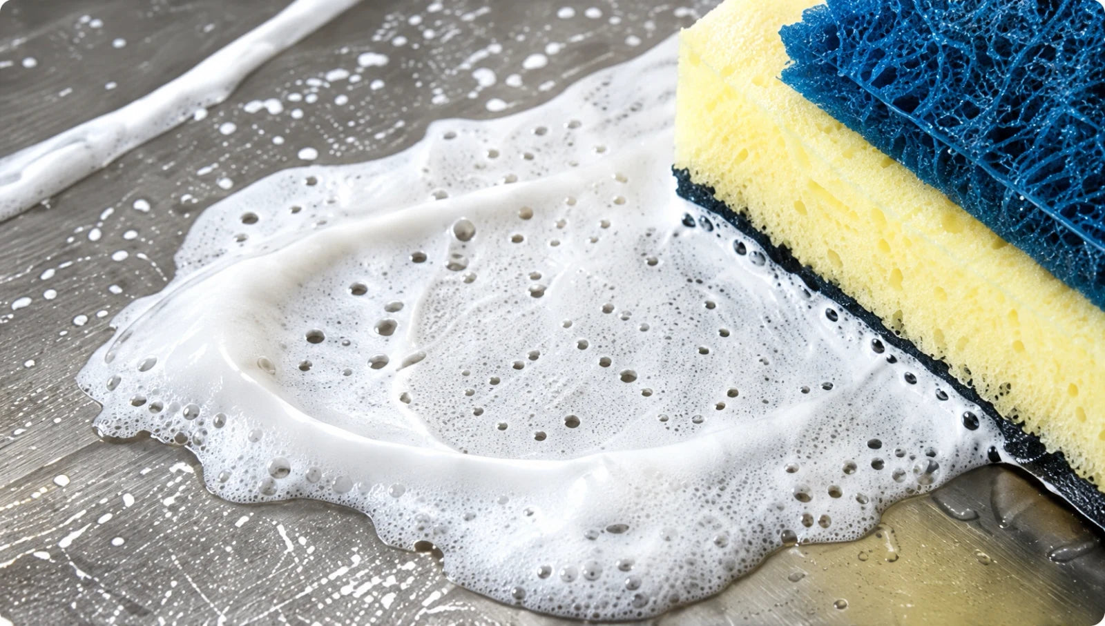 Sponge working cream into foam