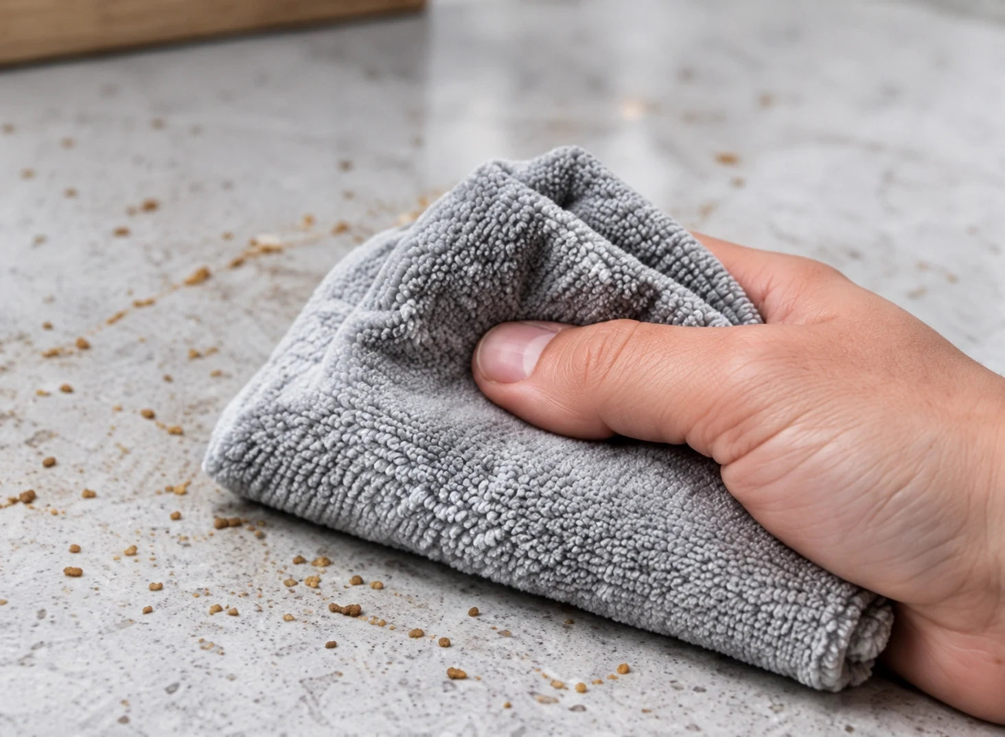 Checking and wiping a surface with a cloth
