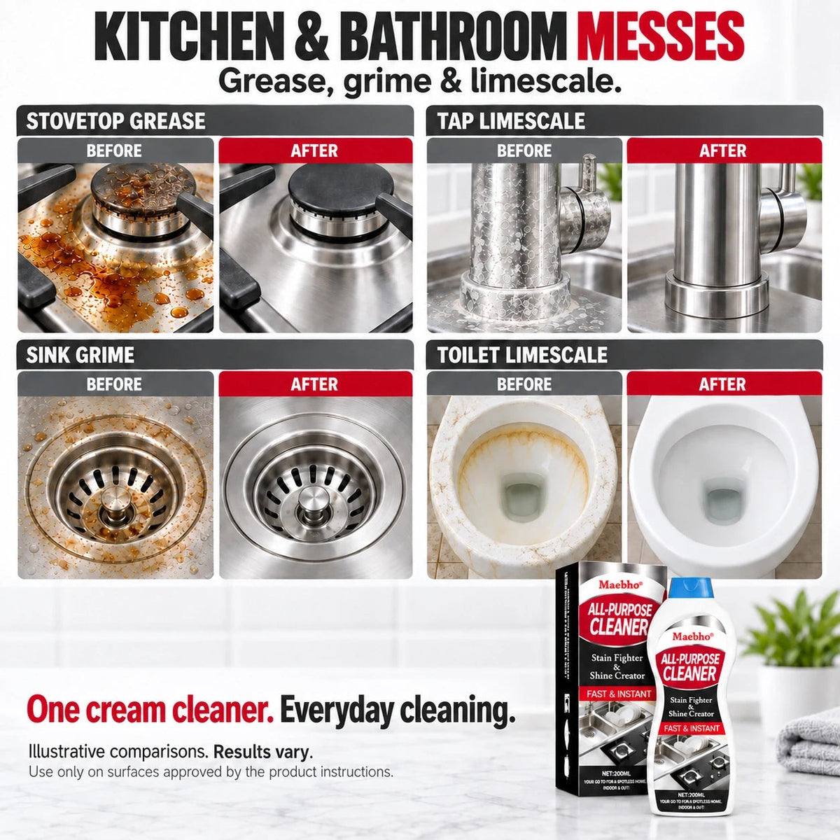 Kitchen and bathroom messes
