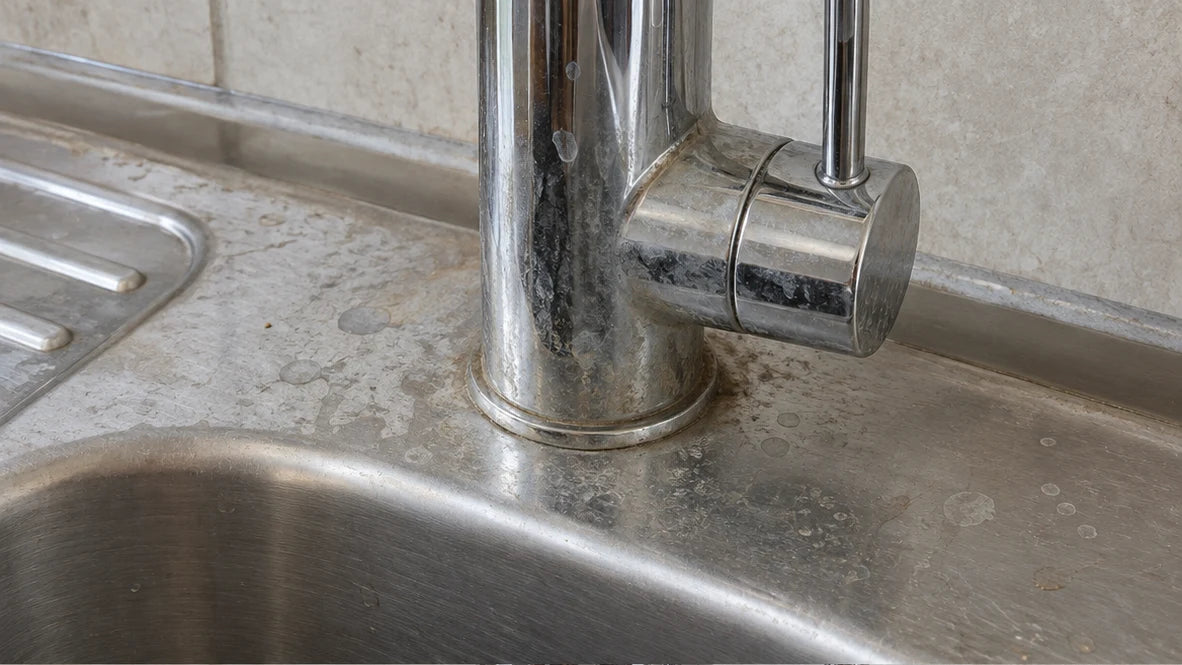 Before — simulated faucet scene