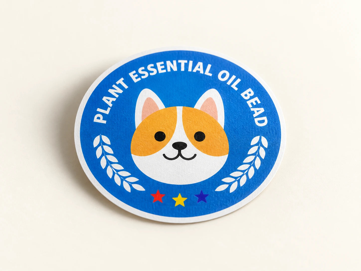 Generated close-up of the blue dog patch printed face and white edge