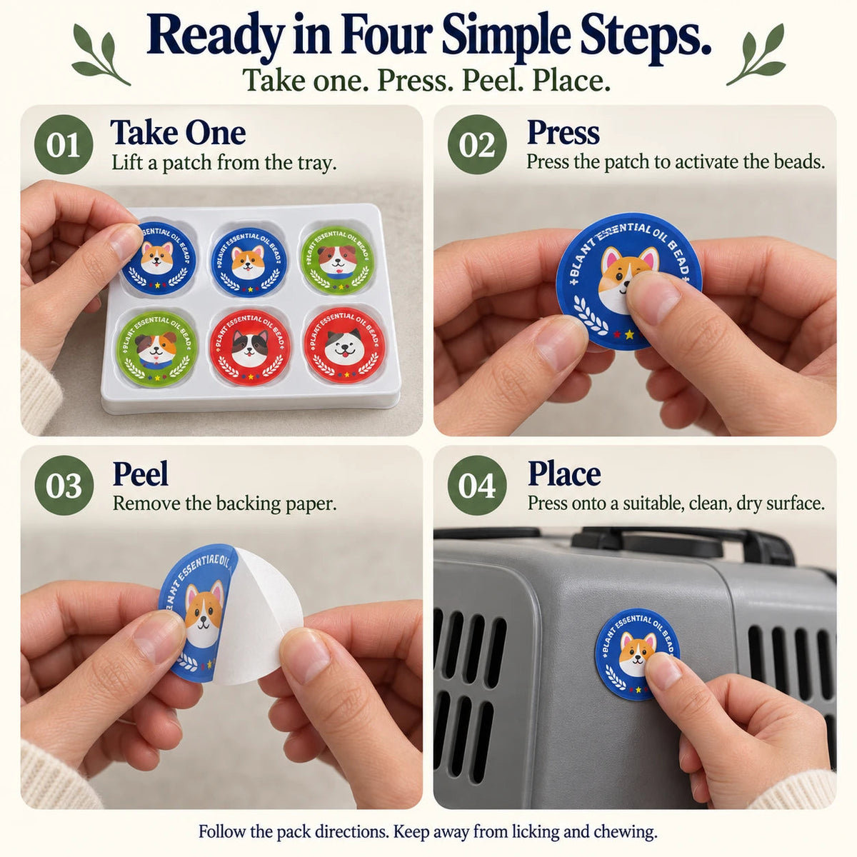 Four steps for using a patch