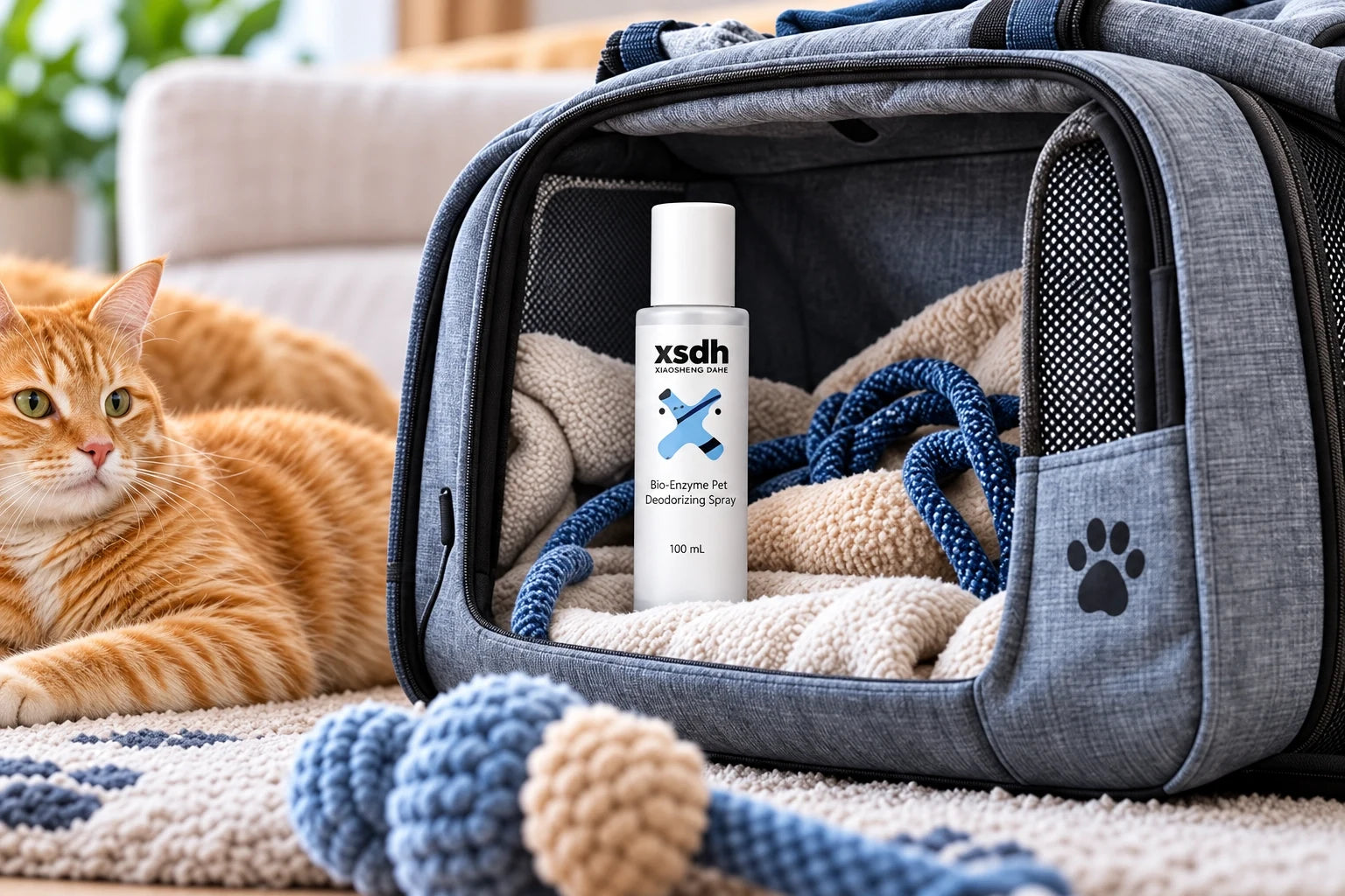 Pet-care travel bag with xsdh bottle