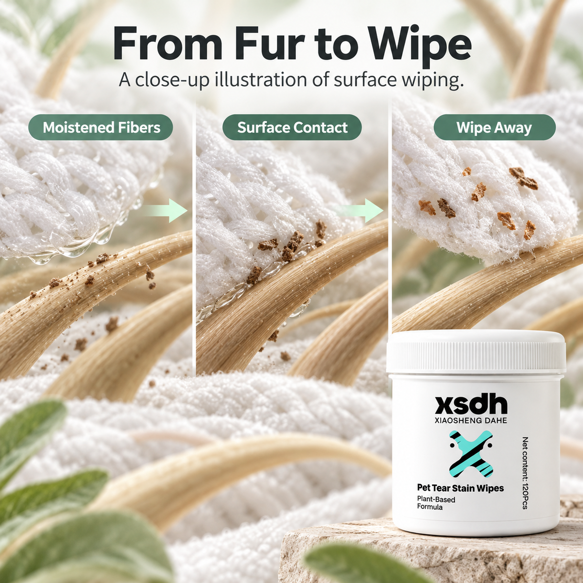 XSDH Pet Tear Stain Wipes — 5